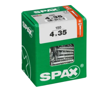 SPAX Universalschraube WIROX, 4x35 mm, 150 Stück, Teilgewinde, Senkkopf,, 4191010400357